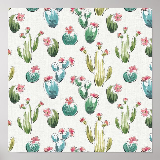 Desert Bloom Step | Pink Pattern Poster (Front)