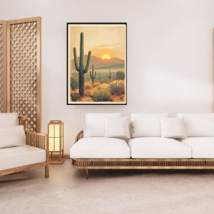 Desert Bloom – Vintage Arizona Travel Poster
