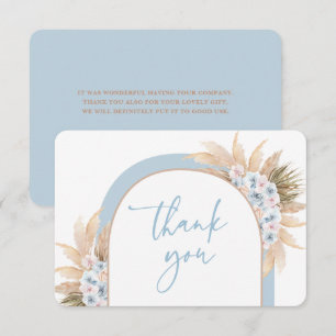 Desert Blue Arch Pampas Grass Boy carte de remerci
