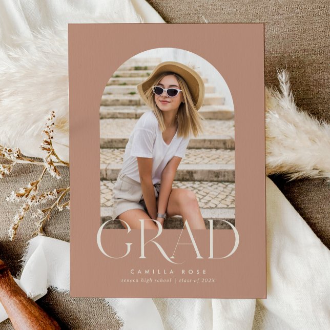 Desert Blush Modern Minimalist Arch Graduation Invitation (Desert Blush Modern Minimalist Arch Graduation Invitation)