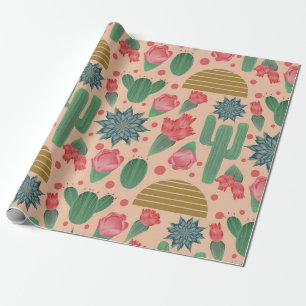 Desert Blush Pink Floral Baby Shower Decorations Wrapping Paper