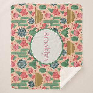 Desert Blush Pink Floral Nursery Decor-Baby Girl Sherpa Blanket