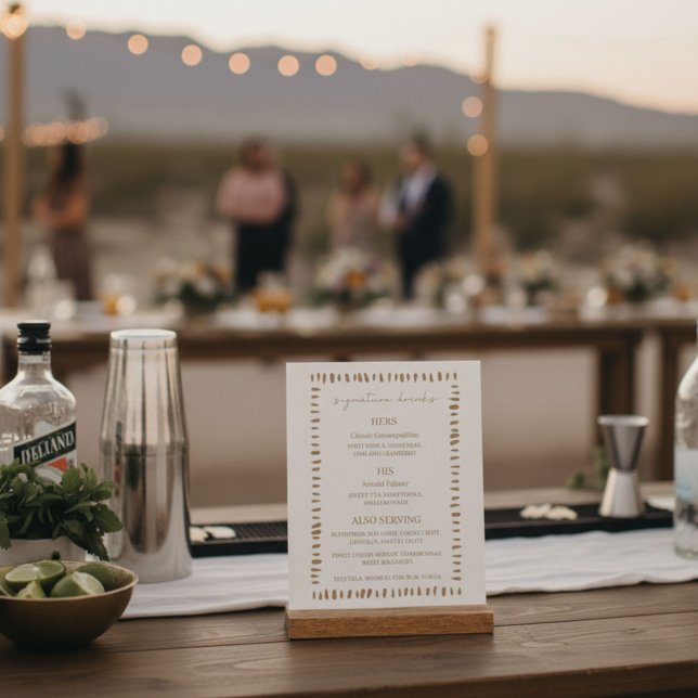 Desert Boho Cowboy Wedding Signature Drinks Bar (Desert Boho Cowboy Wedding Signature Drinks Bar Acrylic Sign)