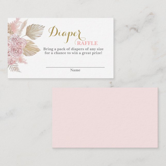 Desert Boho Diaper Raffle Enclosure Card (Front/Back)