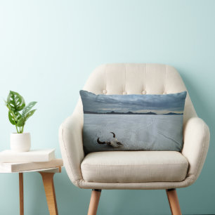 Desert Bonneville Salt Flats Utah Lumbar Pillow