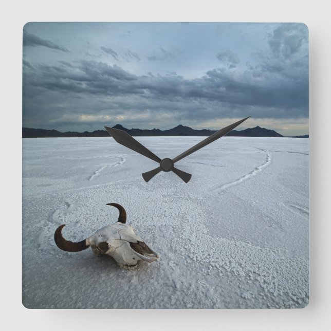 Desert | Bonneville Salt Flats Utah Square Wall Clock (Front)