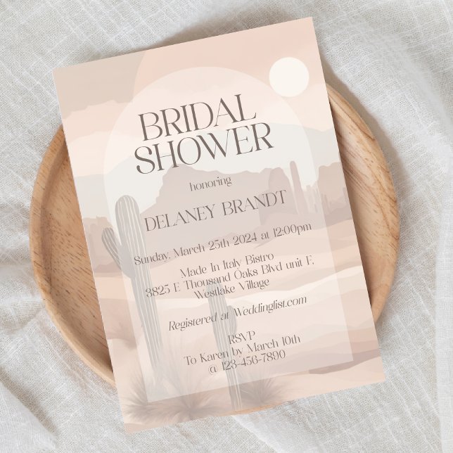 Desert Bridal, Bridal Shower, She said Yes, Desert Invitation (Creator Uploaded)