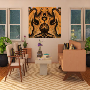 Desert Brown Abstract On Wrapped Canvas Print