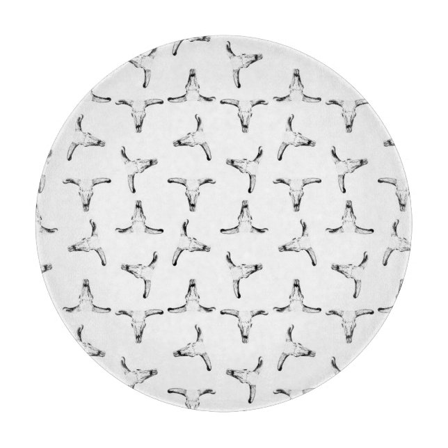 Desert Bull Horns Skulls Western Themed Cutting Board (Front)