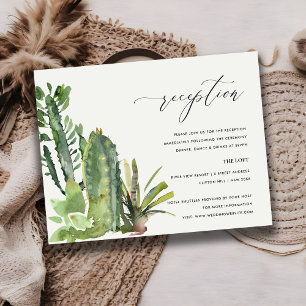 DESERT CACTI FOLIAGE WATERCOLOR WEDDING RECEPTION ENCLOSURE CARD