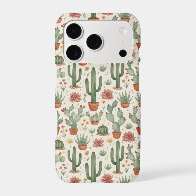 Desert Cacti Succulent Seamless Pattern (Back)