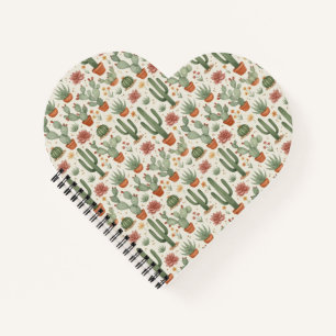 Desert Cacti Succulent Seamless Pattern Notebook