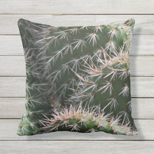 Desert Cactus and Thorns Outdoor Pillow