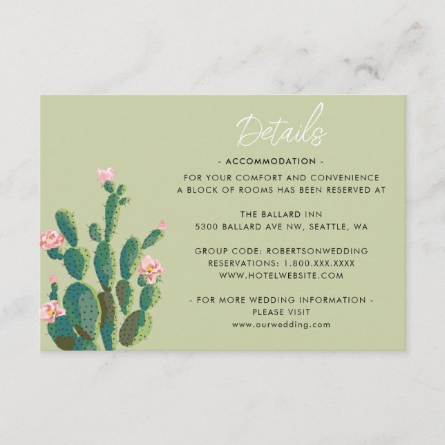 Desert Cactus Bloom Details  Enclosure Card (Front)