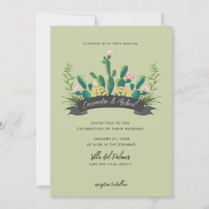 Desert Cactus Bloom  Wedding Invitation