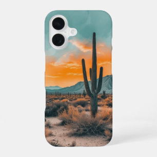 Desert Cactus – Boho Sunset Watercolor Design iPhone 16 Case