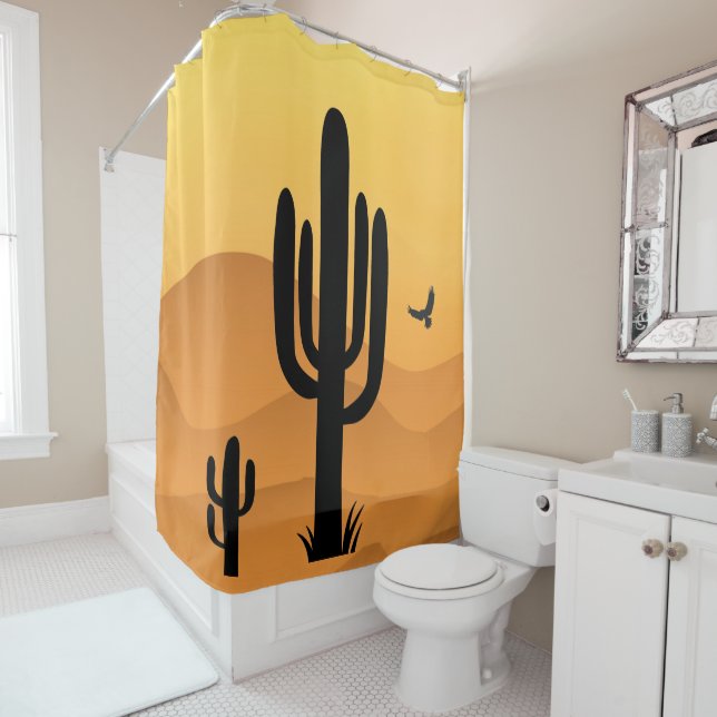 Desert Cactus Design Douche rideau (En situation)