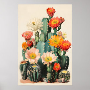 Desert Cactus Flower Print Botanical Wall Art
