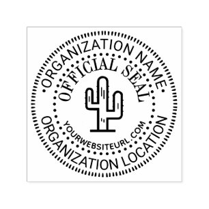 Desert Cactus Generic Official Seal Name Loc URL Self-inking Stamp