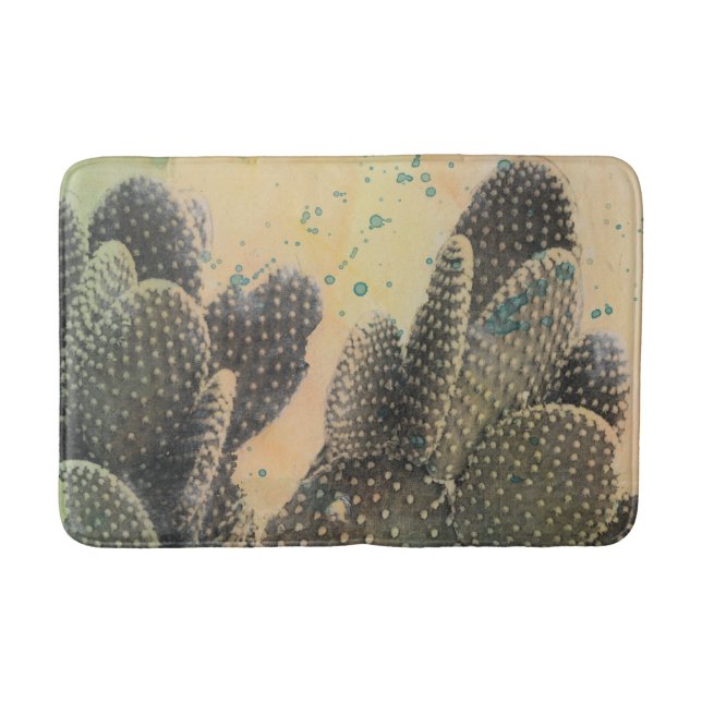Desert Cactus | Green Splatter Bath Mat (Front)
