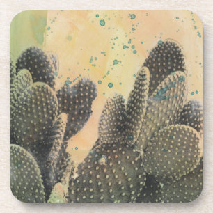 Desert Cactus Green Splatter Coaster