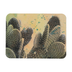 Desert Cactus Green Splatter Magnet