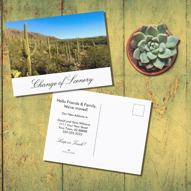 Desert Cactus New Home Moving Announcement Postcard (Creator Uploaded)