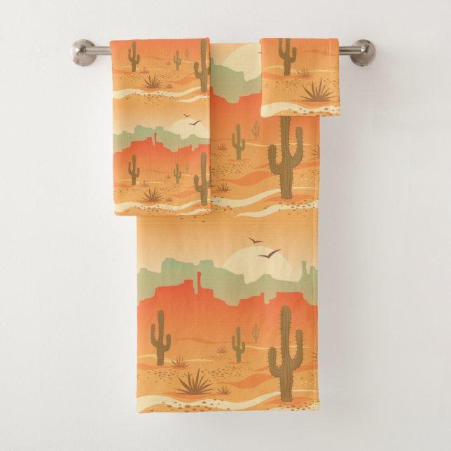 Desert Cactus Southwest Design Towel Set (Insitu)
