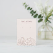 DESERT CACTUS SUCCULENT BLUSH PINK EARRING DISPLAY BUSINESS CARD (Standing Front)