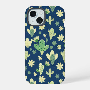 Desert Cactus & Succulent Pattern iPhone 15 Case