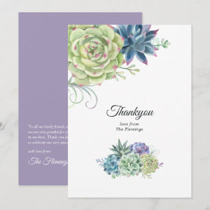 Desert Cactus Succulents Wedding Thank You Card