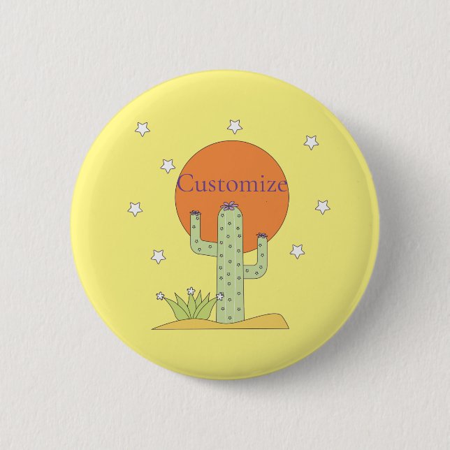Desert Cactus Sun Thunder_Cove  2 Inch Round Button (Front)