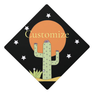 Desert Cactus Sun Thunder_Cove  Graduation Cap Topper