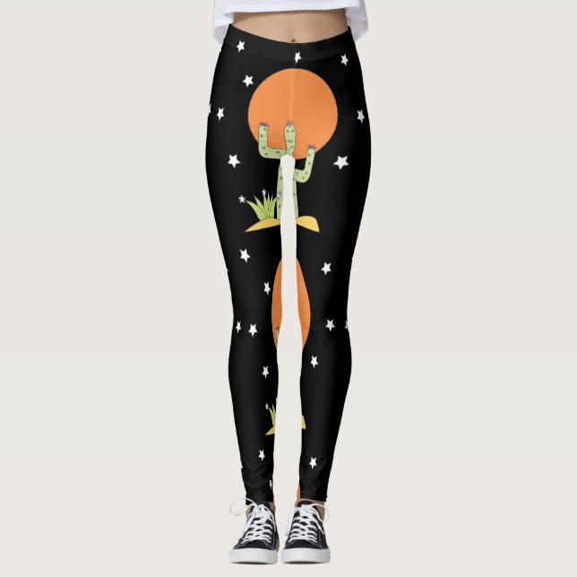 Desert Cactus Sun Thunder_Cove  Leggings (Front)