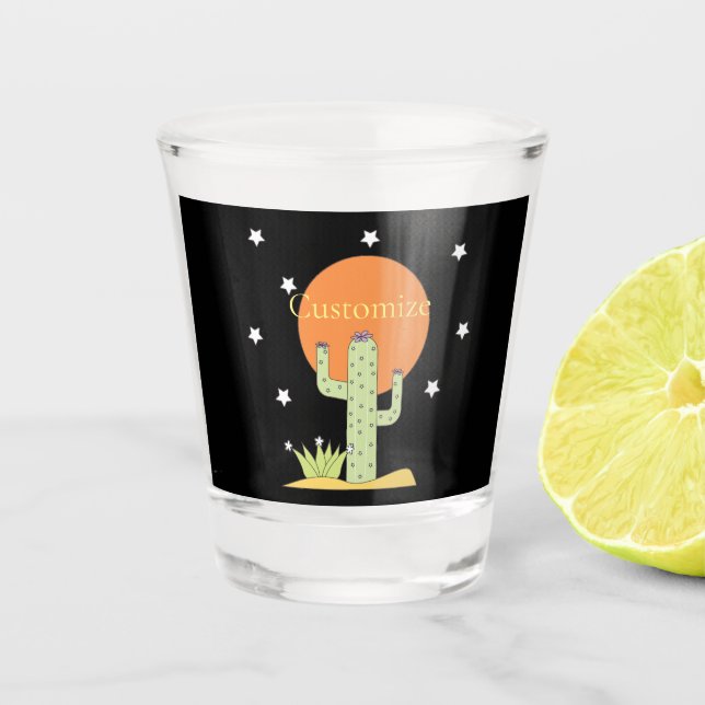 Desert Cactus Sun Thunder_Cove  Shot Glass (Front)