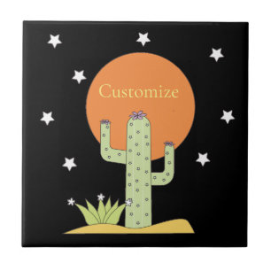 Desert Cactus Sun Thunder_Cove  Tile