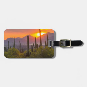 Desert cactus sunset, Arizona Luggage Tag