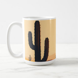 Desert Cactus Sunset Silhouette Coffee Mug