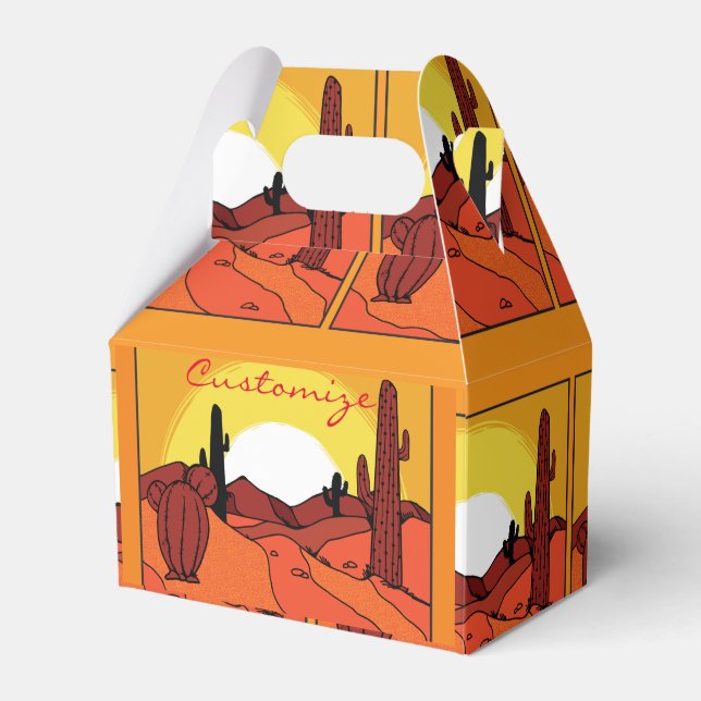 Desert Cactus Sunset Thunder_Cove Favor Box (Front Side)