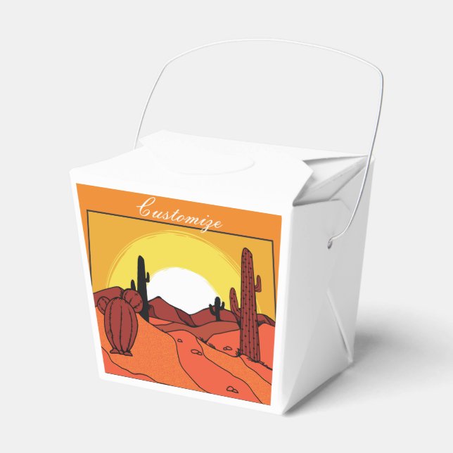 Desert Cactus Sunset Thunder_Cove Favor Box (Front Side)