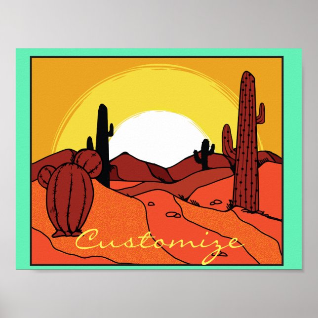 Desert Cactus Sunset Thunder_Cove Poster (Front)