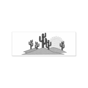 Desert Cactus Sunset Thunder_Cove Rubber Stamp