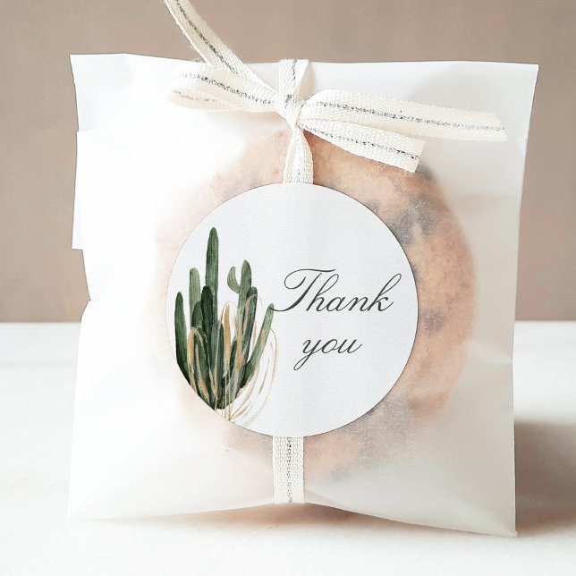 Desert Cactus Thank You Sticker 1.5 inch (Creator Uploaded)