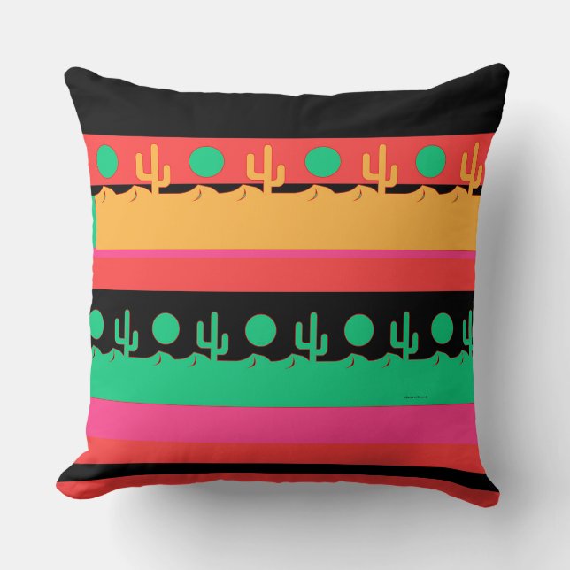 Desert Cactus  Throw Pillow (Front)