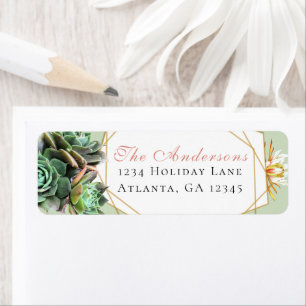 Desert Cactus Trame d'or géométrique Succulente