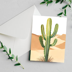 Desert Cactus Watercolor Green Cacti Card