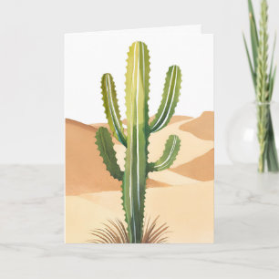Desert Cactus Watercolor Green Cacti Card