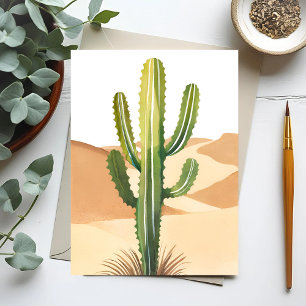 Desert Cactus   Watercolor Green Cacti Postcard