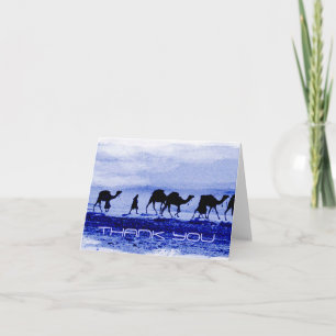 Desert Camel Caravan Blue Merci Carte de note