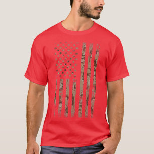 Desert Camo American Flag Military Tactical T-Shirt
